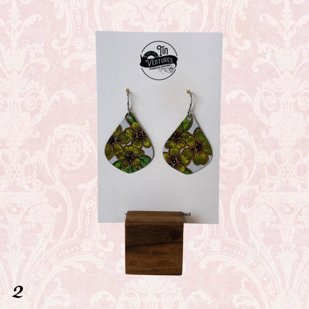 Upcycled Vintage Tin Earrings