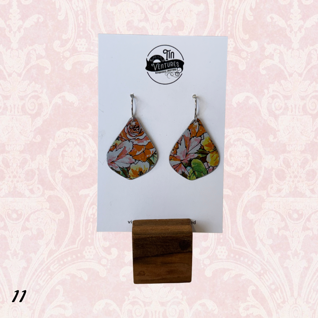 Upcycled Vintage Tin Earrings