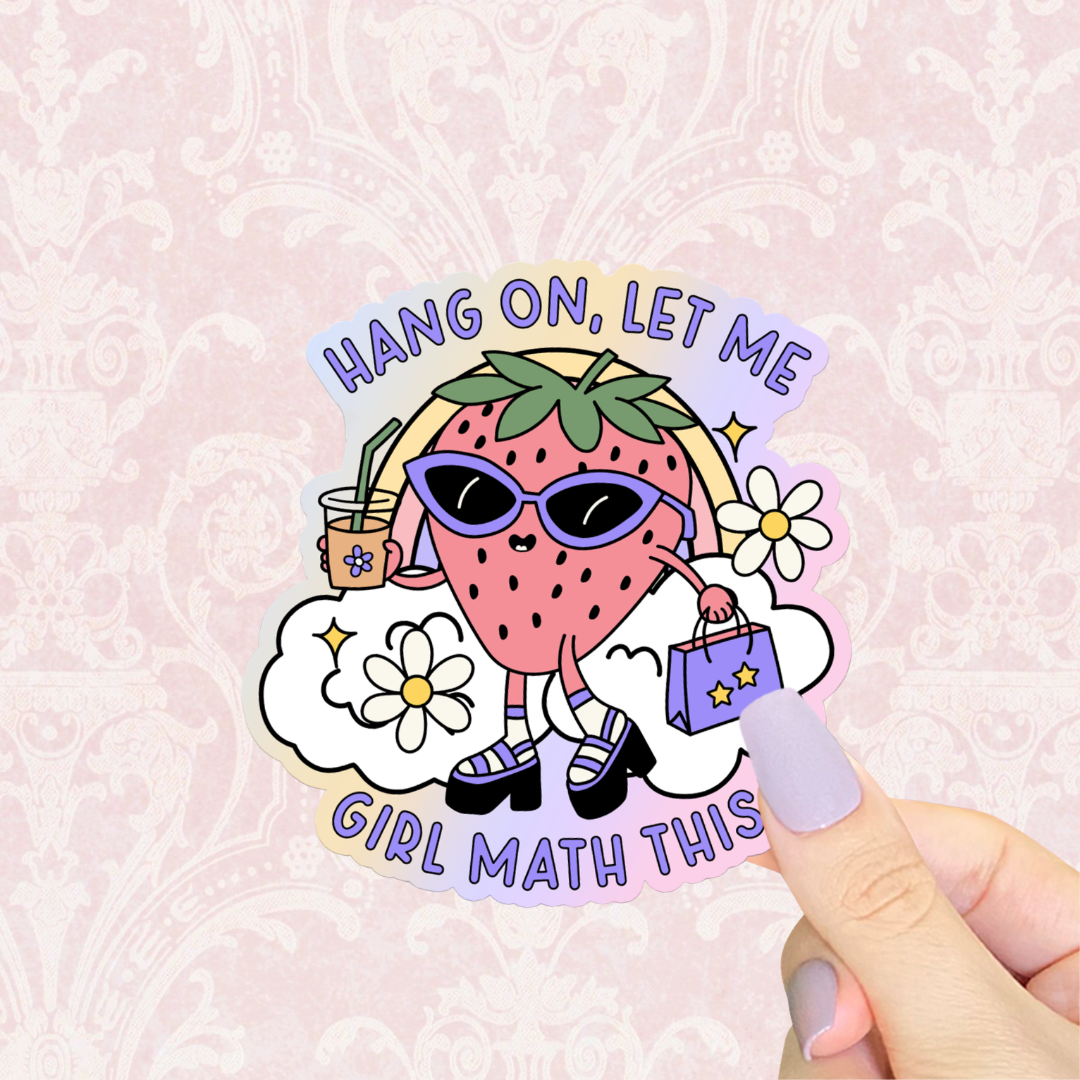 Shopping Girl Math Waterproof Vinyl Sticker