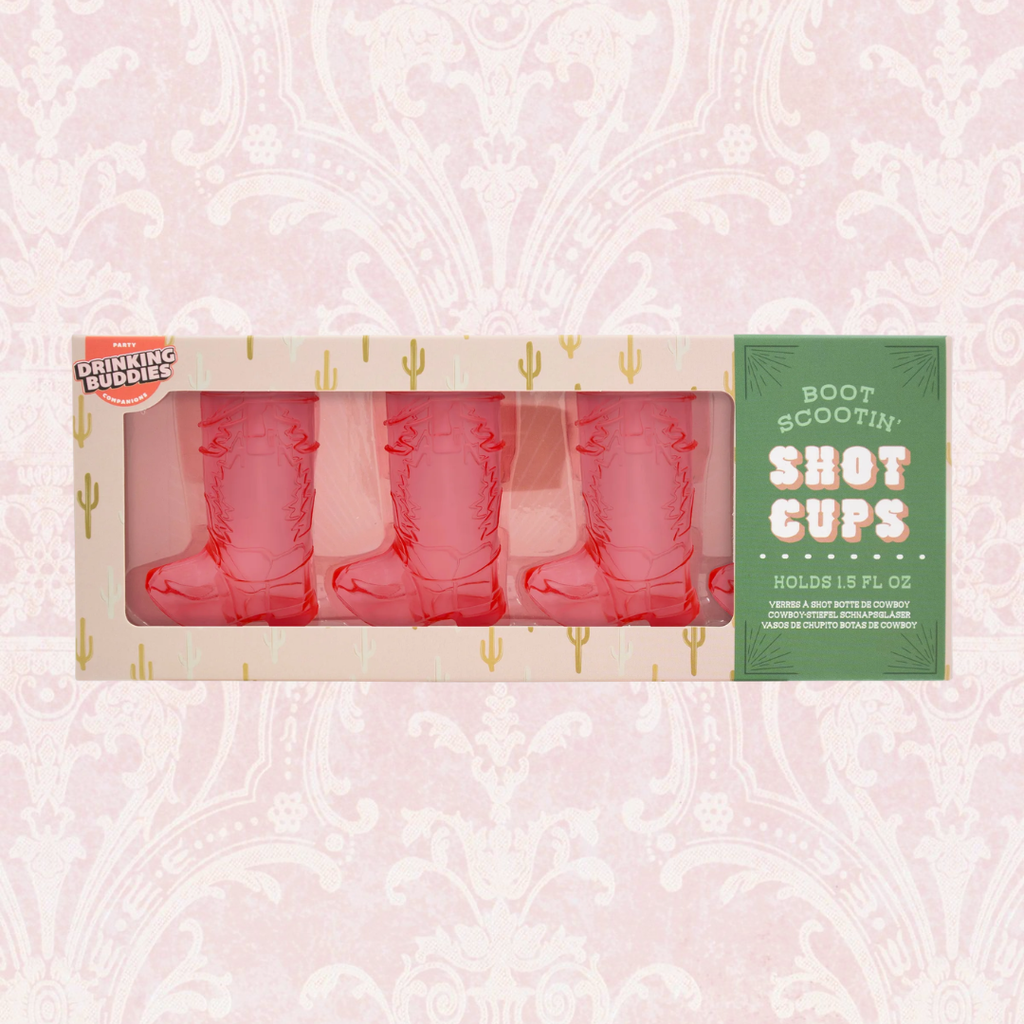 Western Pink Boot Shot Glasses