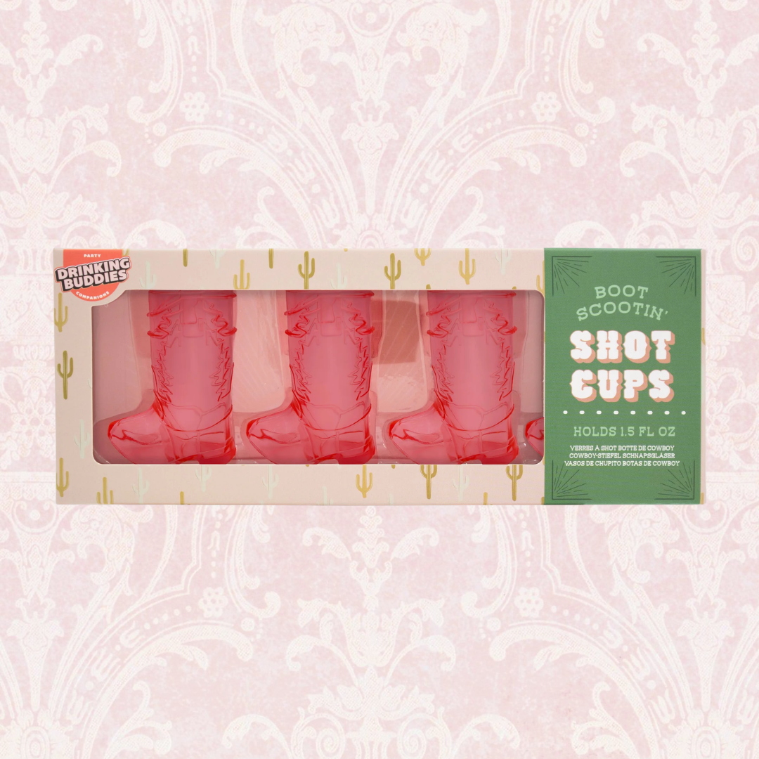 Western Pink Boot Shot Glasses