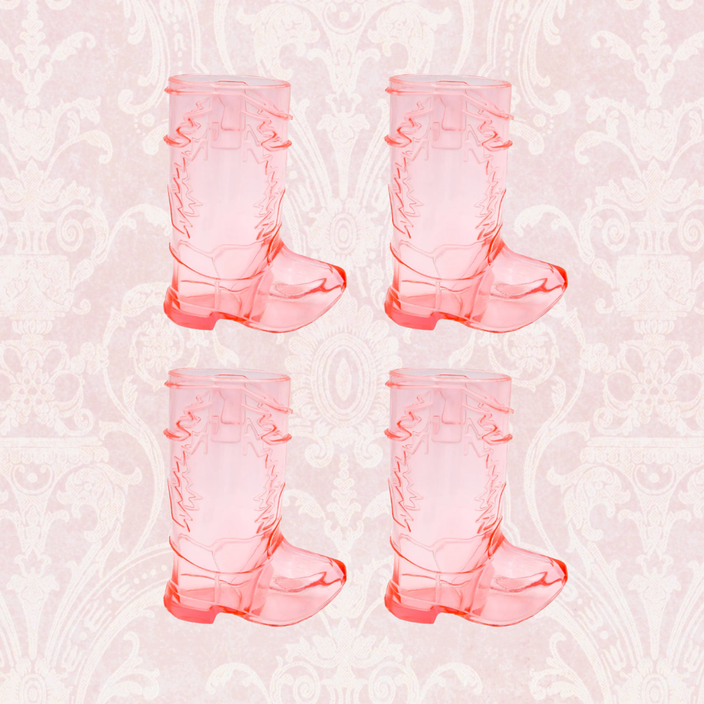 Western Pink Boot Shot Glasses