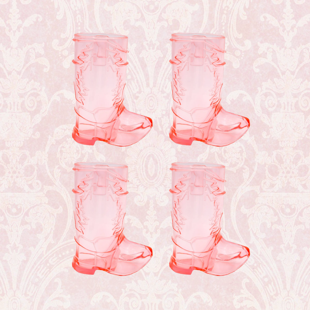 Western Pink Boot Shot Glasses