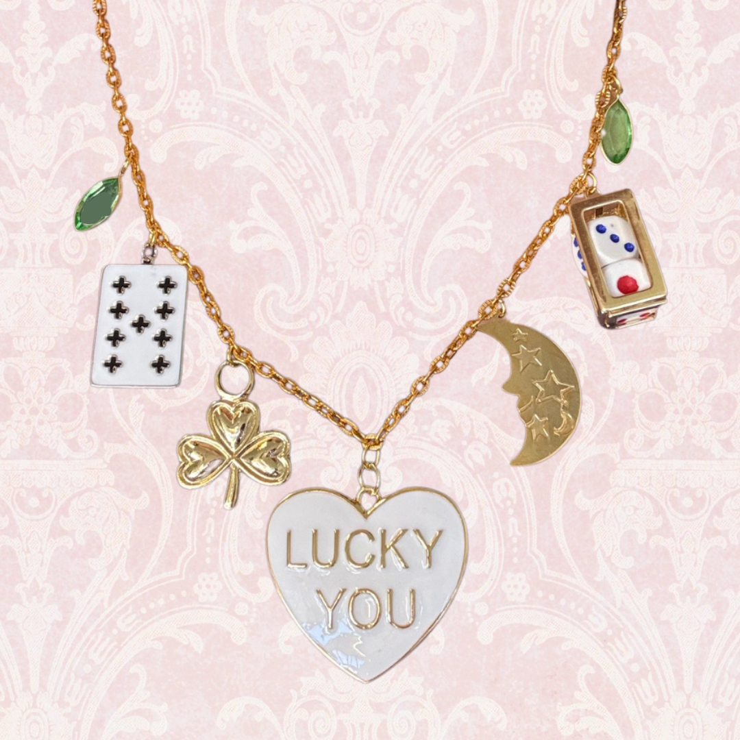 Lucky Heart & Moon Handmade Charm Necklace