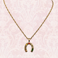Horseshoe Charm Necklace Gold