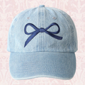 Trendy Bow Embroidered Denim Hat