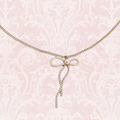 Pearl Embellished Bow Necklace