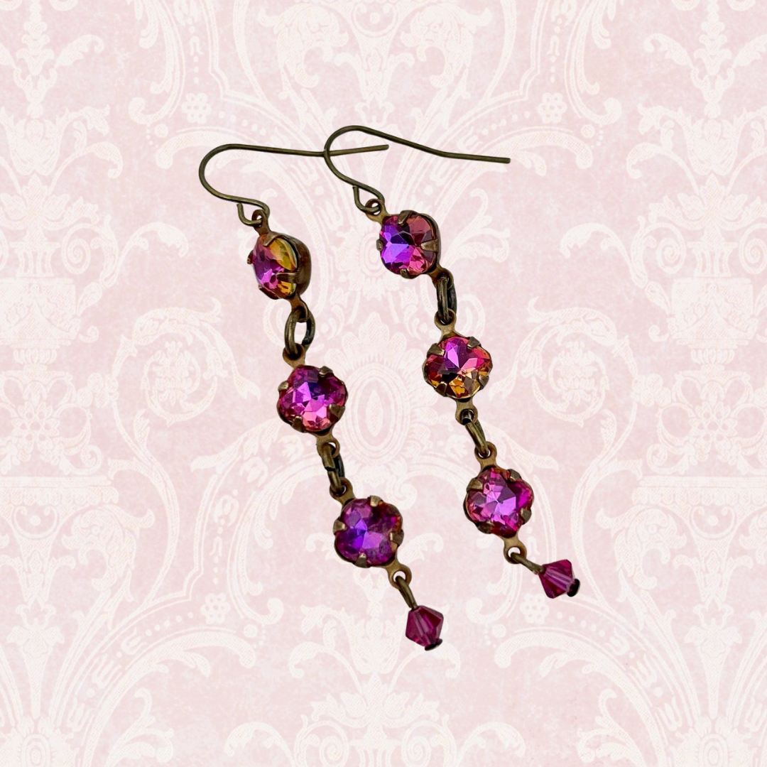 Volcano Pink Crystal Earrings