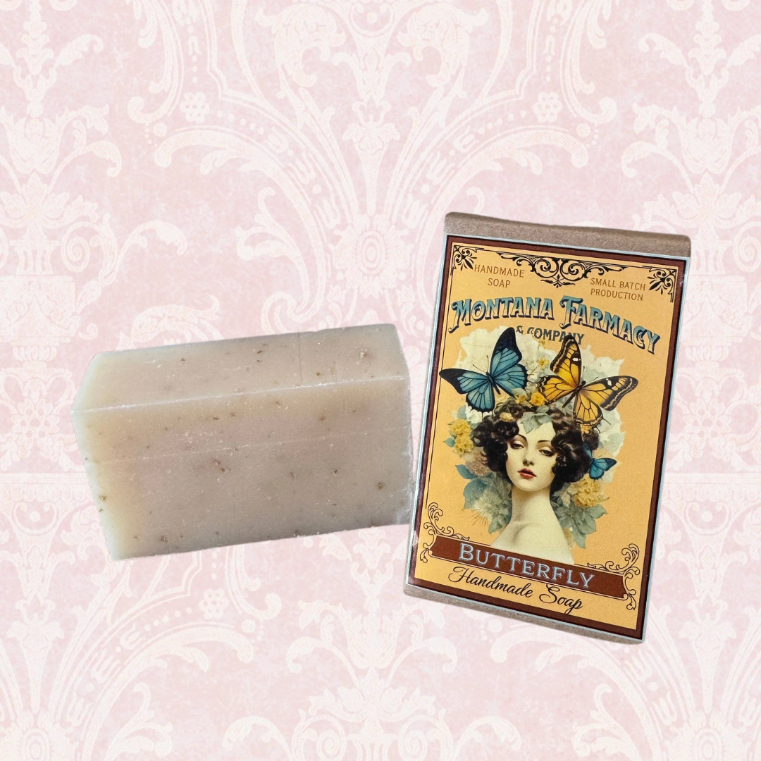 Vintage Antique Nouveau Butterfly Handmade Soap Oat & Honey