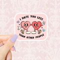 Hate Love Waterproof Vinyl Sticker