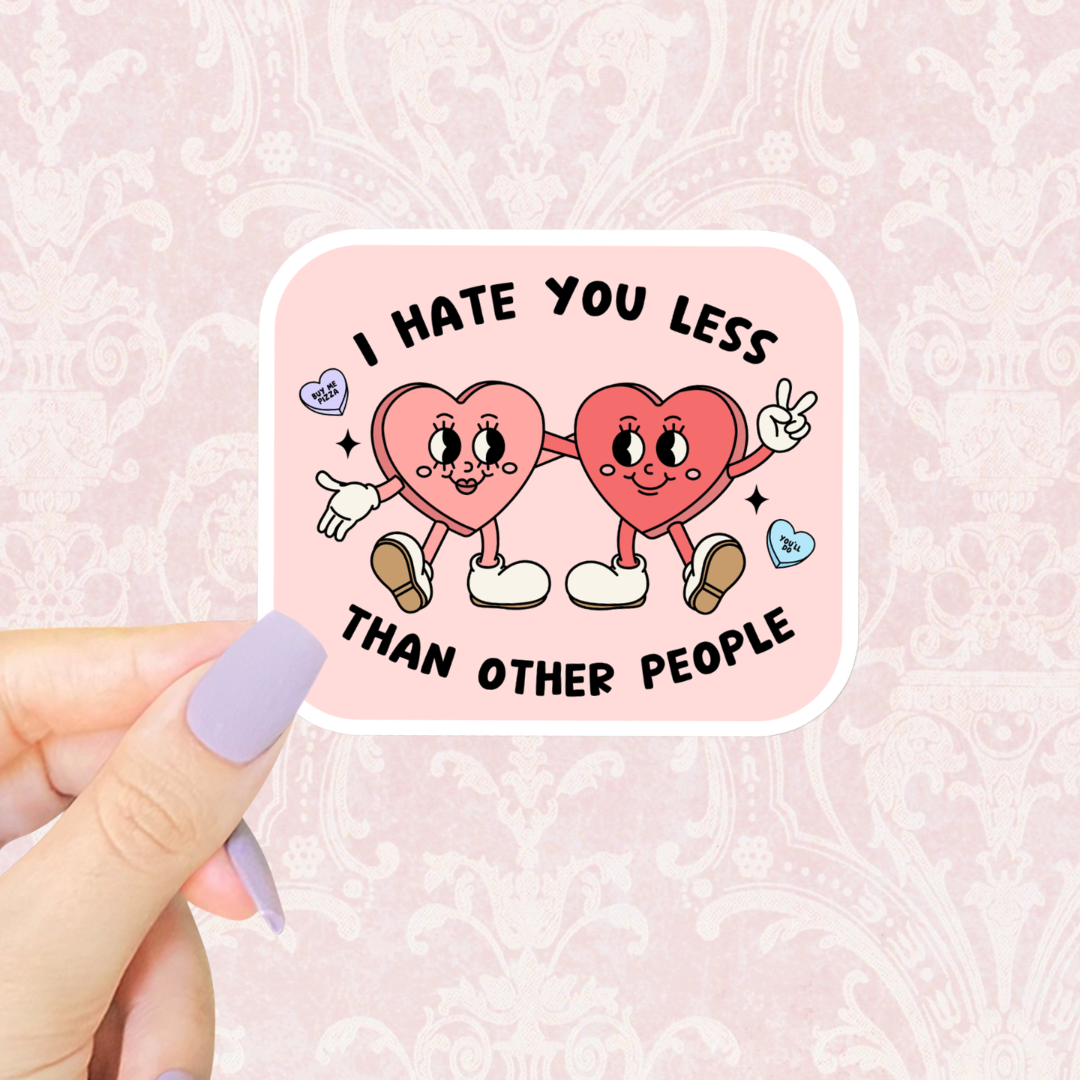 Hate Love Waterproof Vinyl Sticker