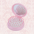 Pink Mini Pocket Comb with Mirror