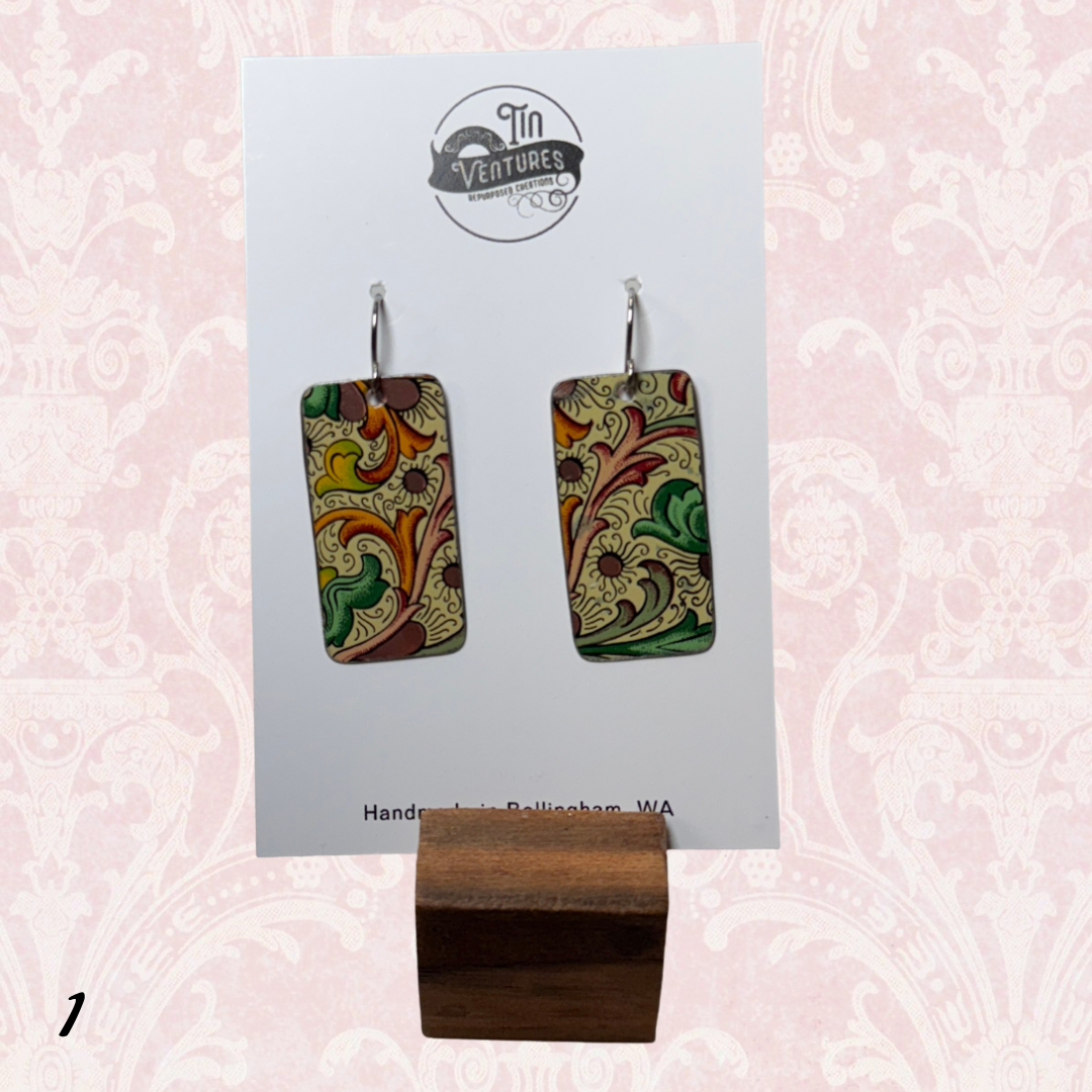 Upcycled Vintage Tin Earrings