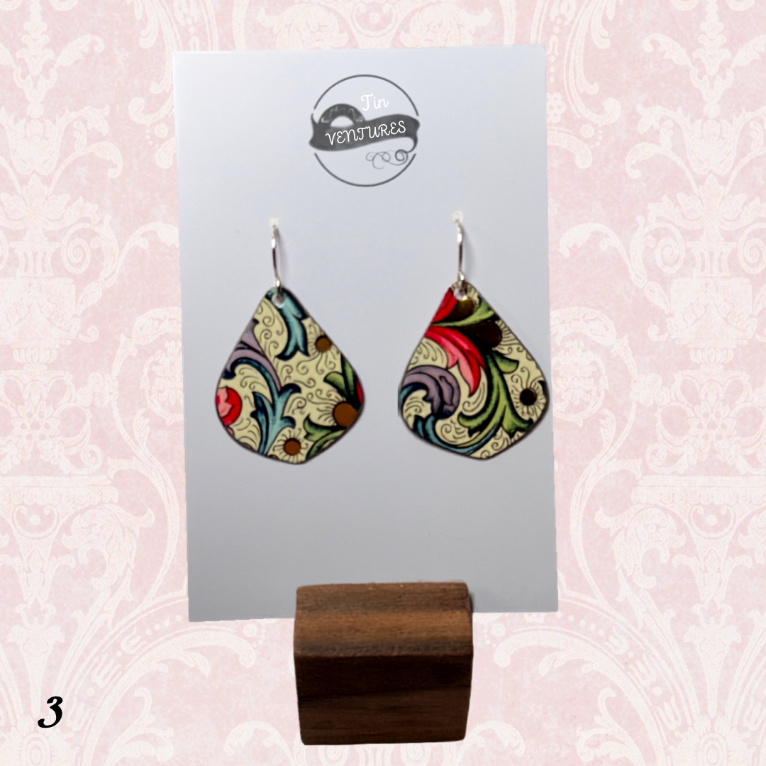 Upcycled Vintage Tin Earrings
