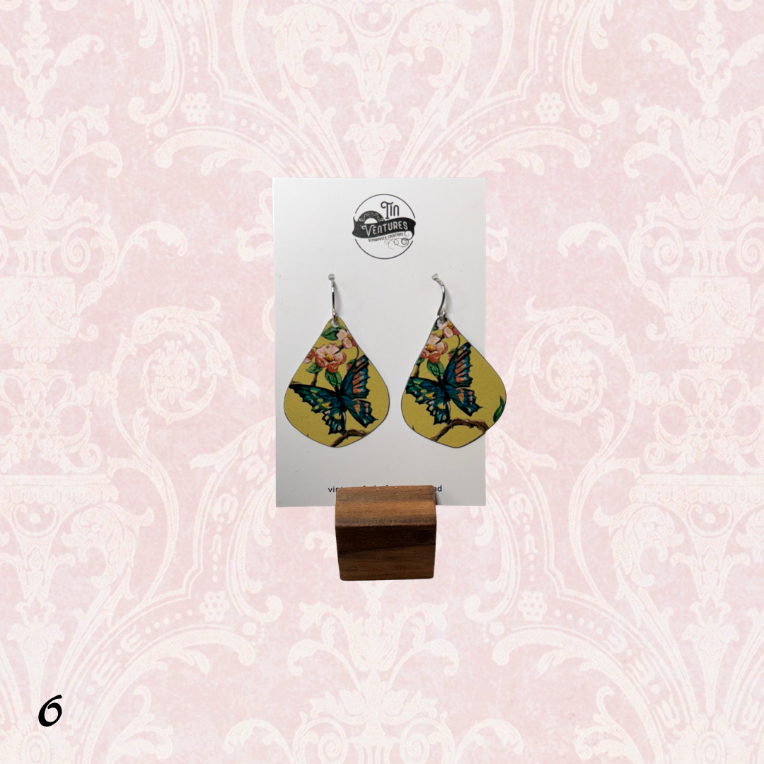 Upcycled Vintage Tin Earrings