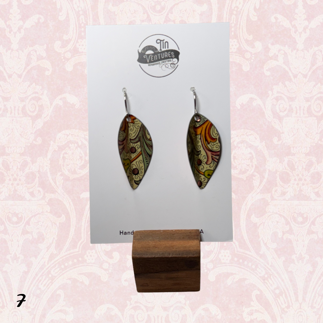 Upcycled Vintage Tin Earrings