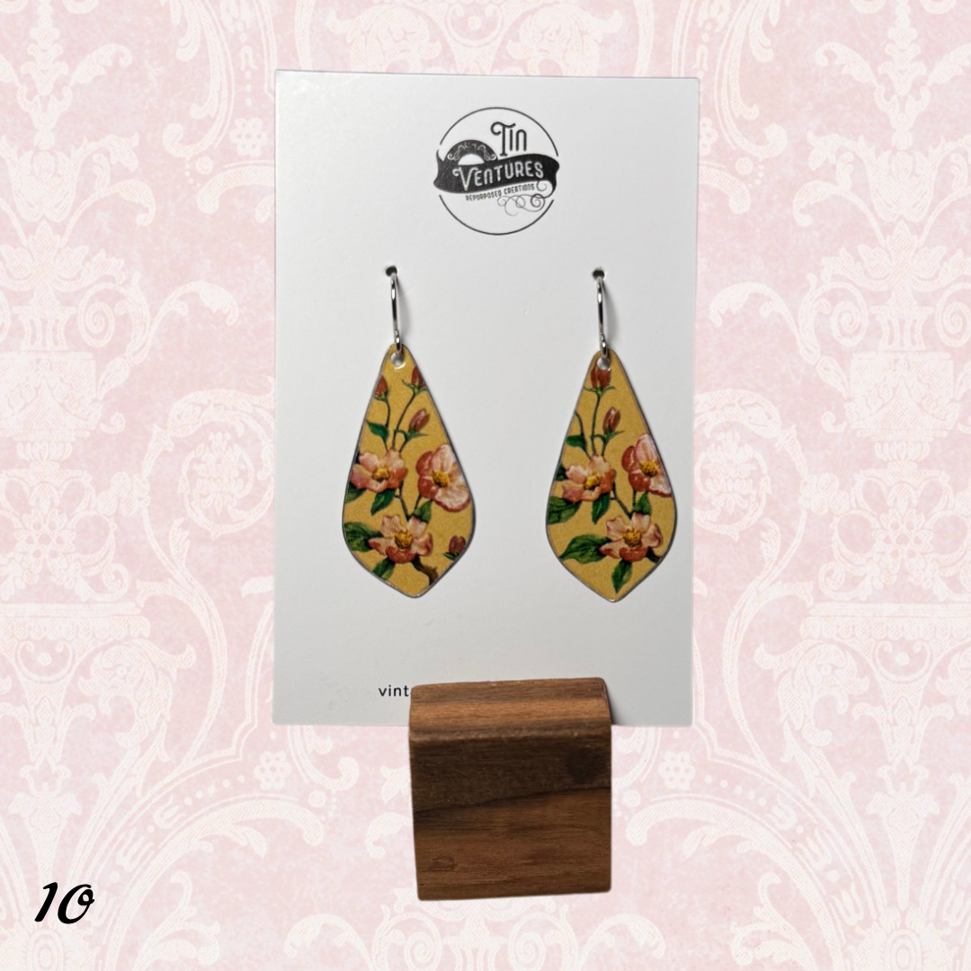 Upcycled Vintage Tin Earrings