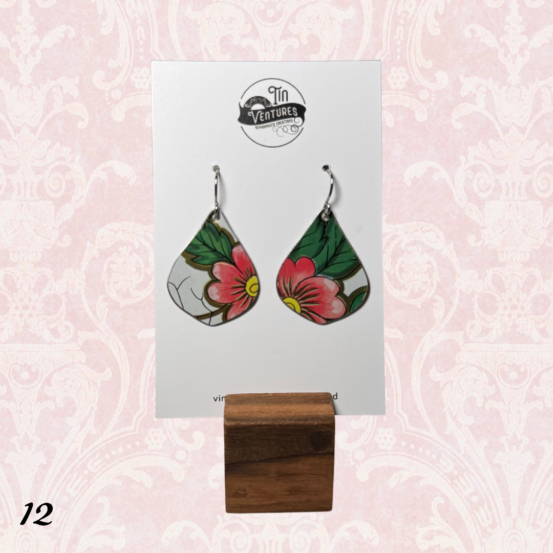 Upcycled Vintage Tin Earrings