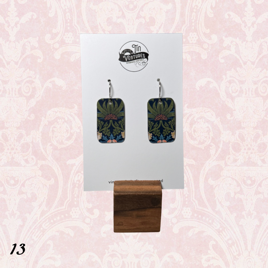 Upcycled Vintage Tin Earrings