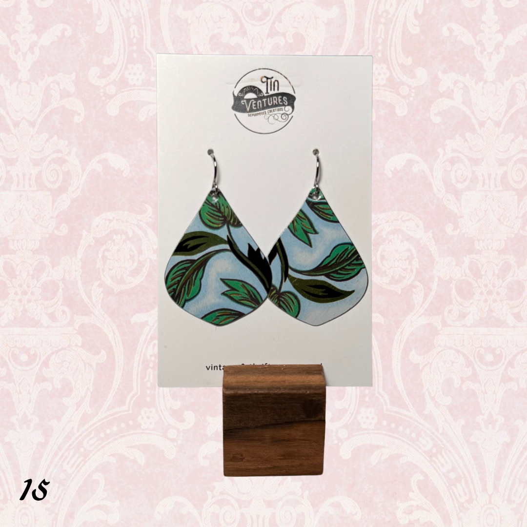 Upcycled Vintage Tin Earrings