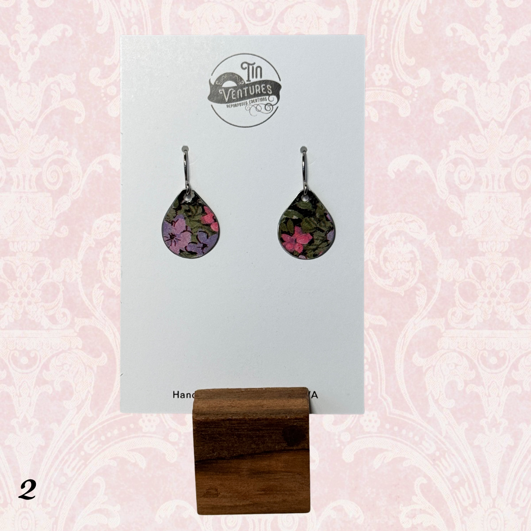 Upcycled Vintage Tin Earrings
