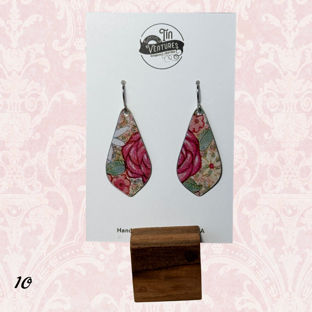 Upcycled Vintage Tin Earrings