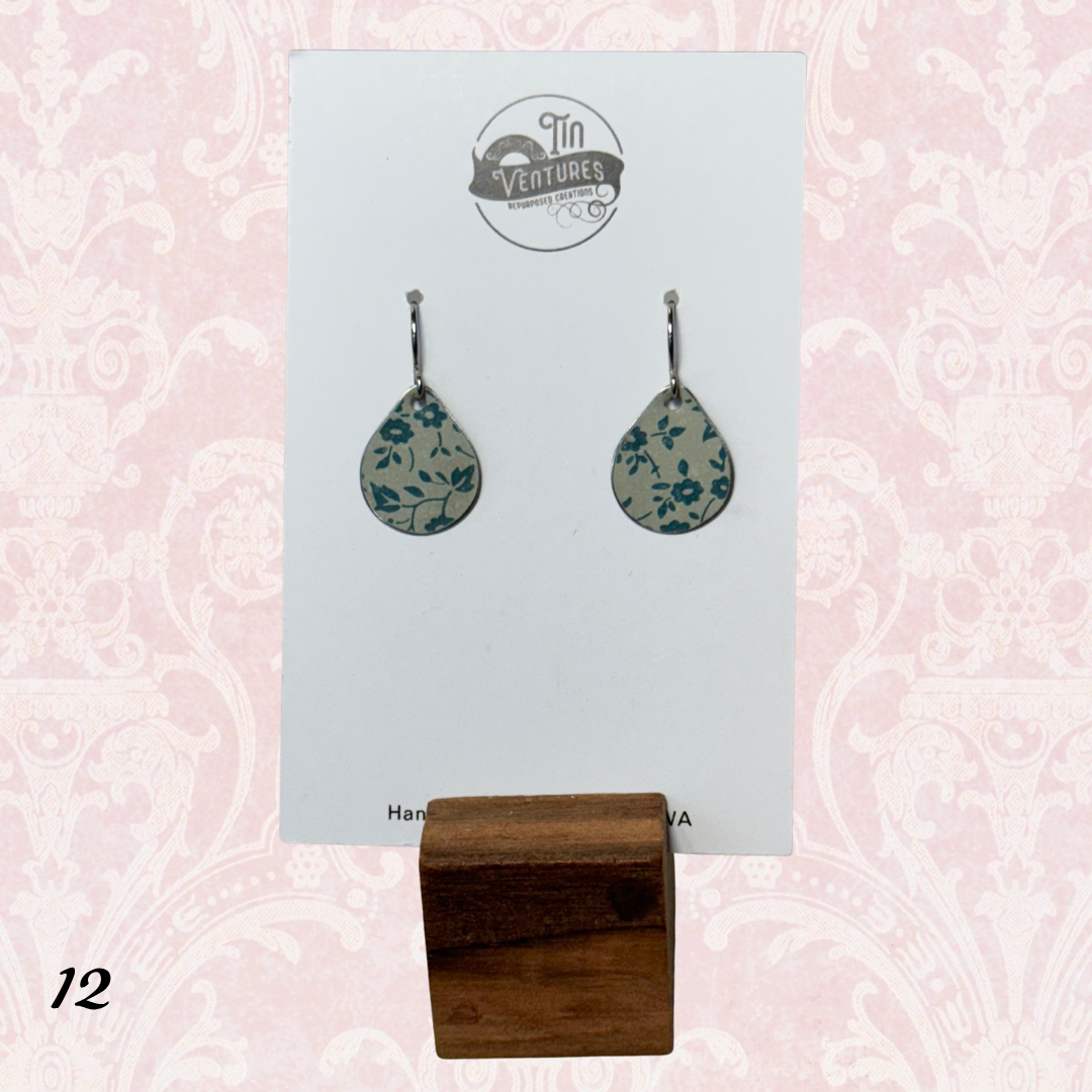 Upcycled Vintage Tin Earrings