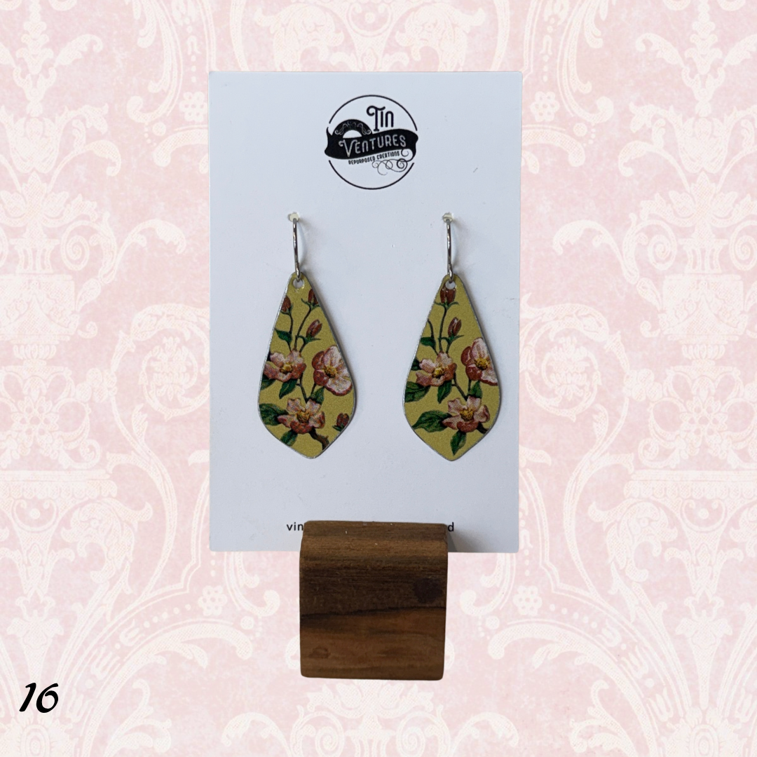 Upcycled Vintage Tin Earrings