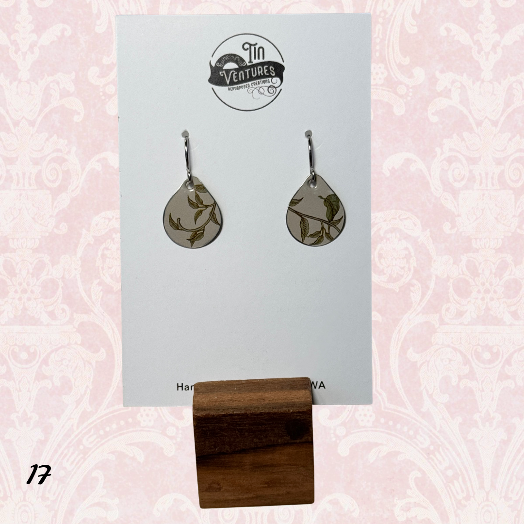 Upcycled Vintage Tin Earrings