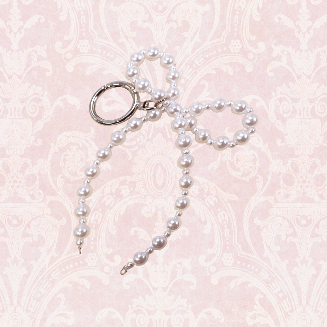 Pearl Bow Bag Charm Keychain