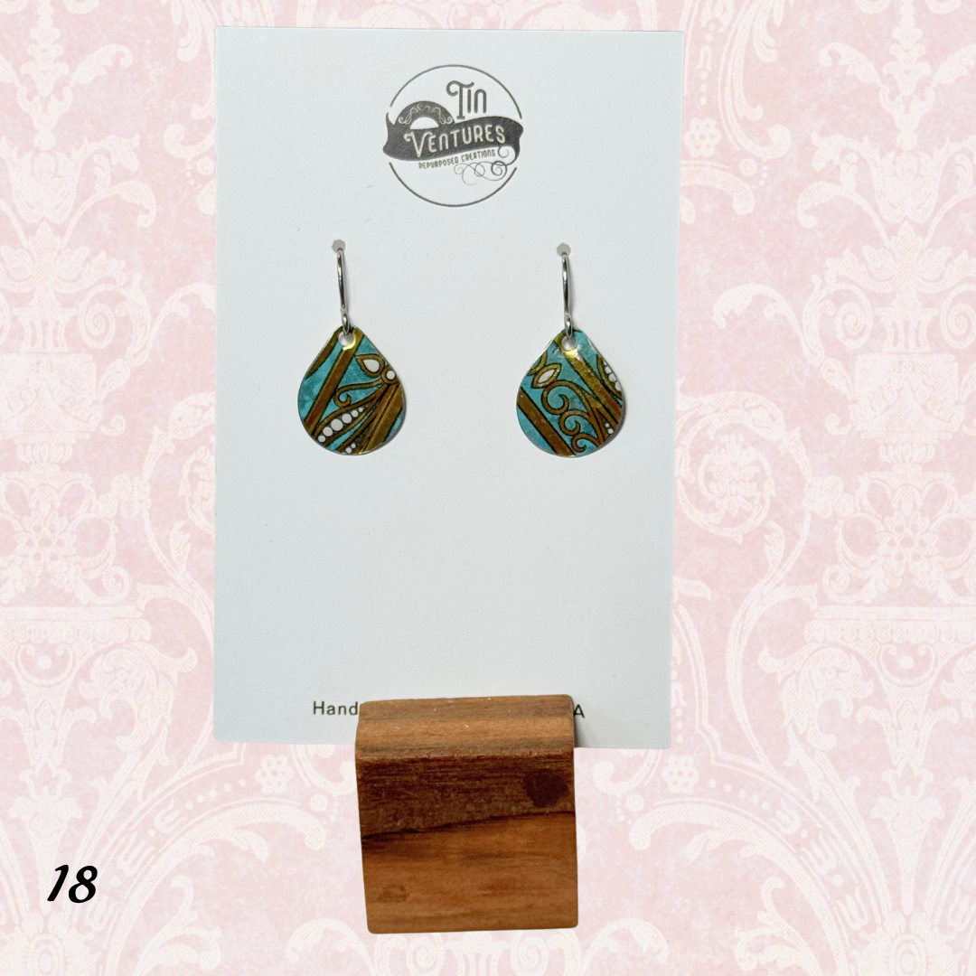 Upcycled Vintage Tin Earrings
