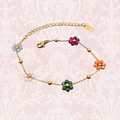 Glass Beaded Flowers Bracelet