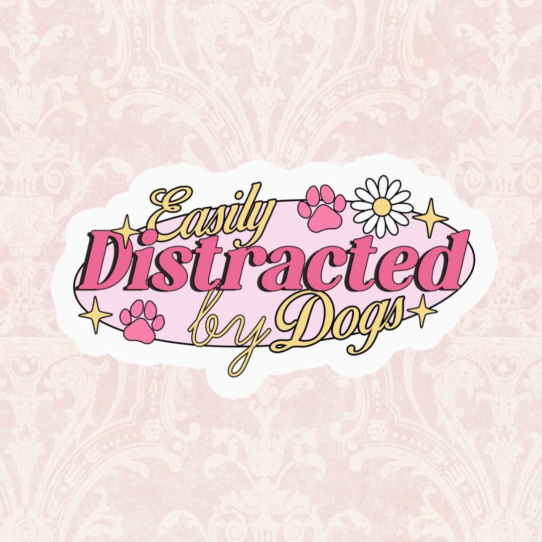 Distracted By Dogs Waterproof Vinyl Sticker