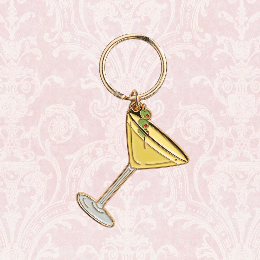 Olive Dirty Martini Enamel Keychain Bag Charm