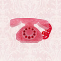 Retro Cartoon Telephone Acrylic Hair Claw Clip: Pink