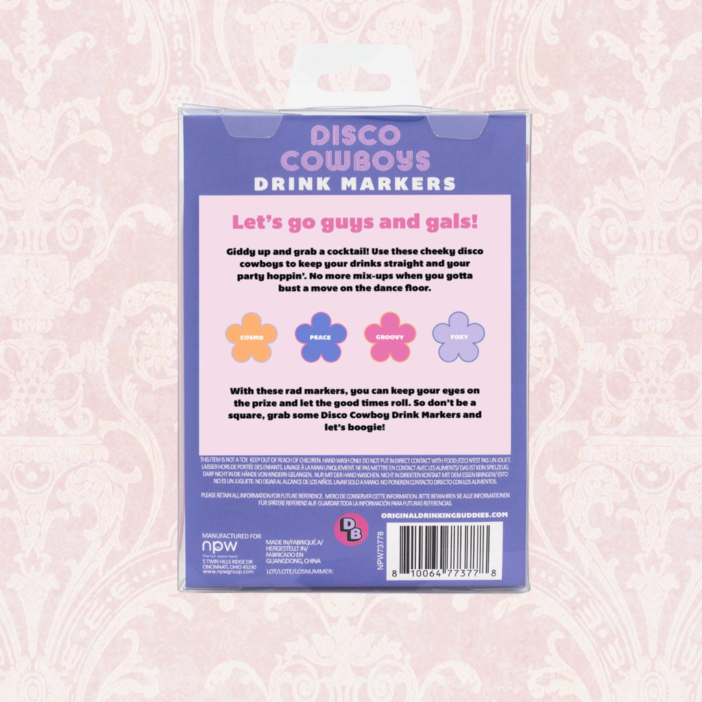 Disco Cowboy Drink Markers - 4 Pack