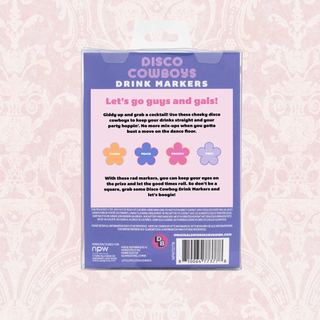 Disco Cowboy Drink Markers - 4 Pack