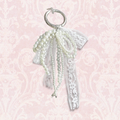 Lace Bow Pearl Keychain Bag Charm