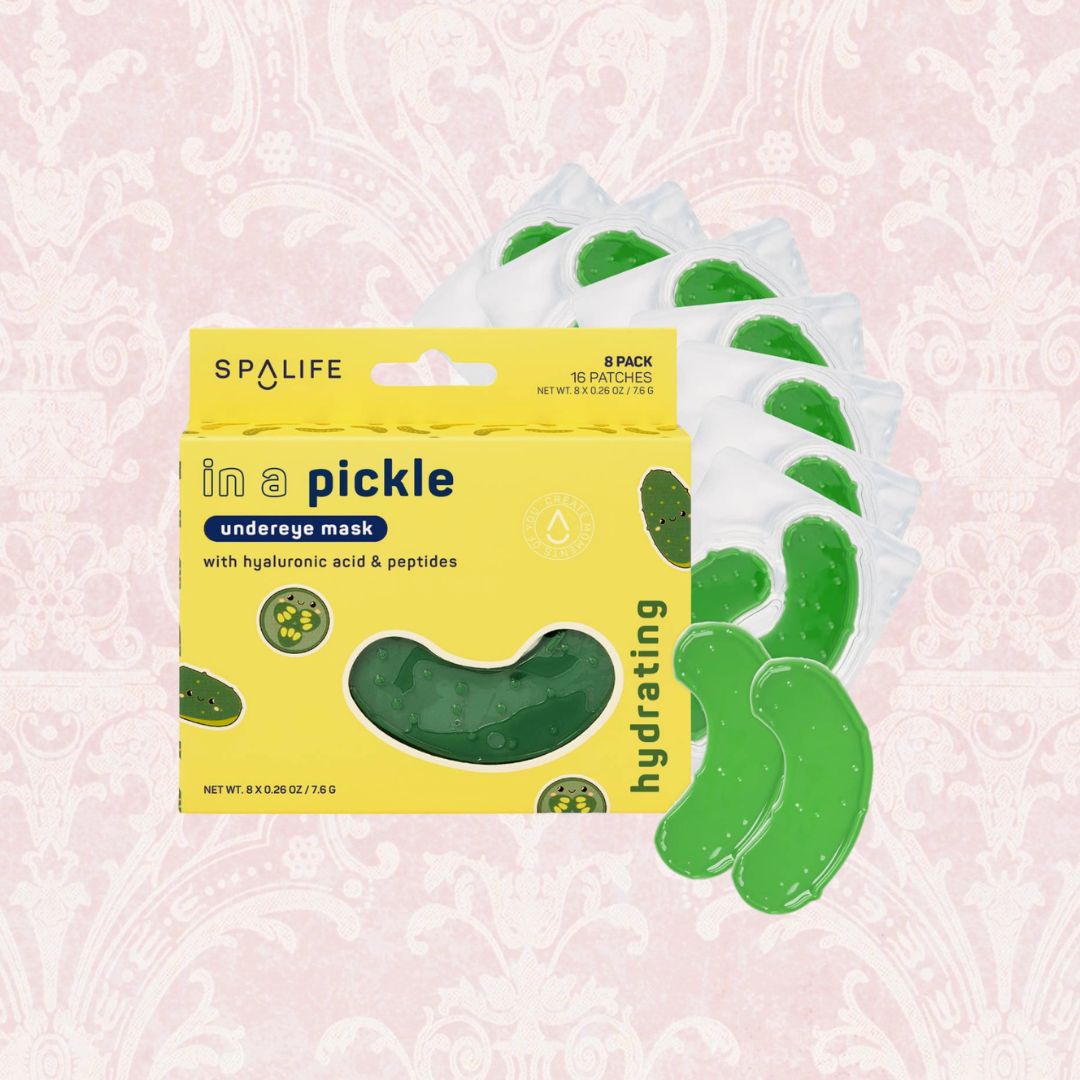 Pickle Shaped Hydrating Eye Patches l Spa Skincare Gift 8 Pk