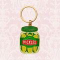 Pickle Jar Enamel Keychain Bag Charm