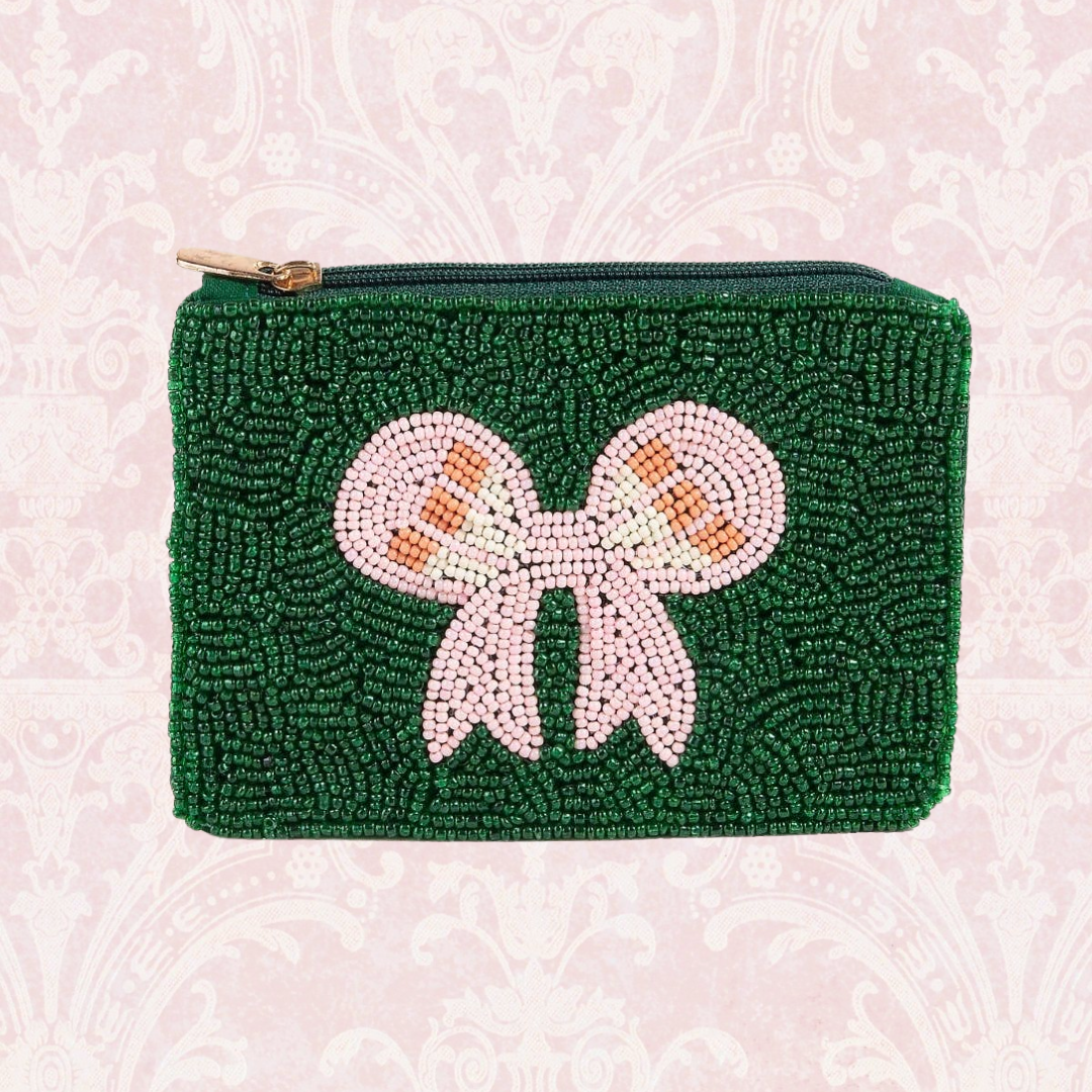 Beaded Bow Coin Purse