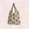 Bow Print Knit Shoulder Bag