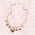 Gold Locket Flower Charm Necklace