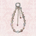 Elegant Pink Crystal Beaded Bow Bag Charm