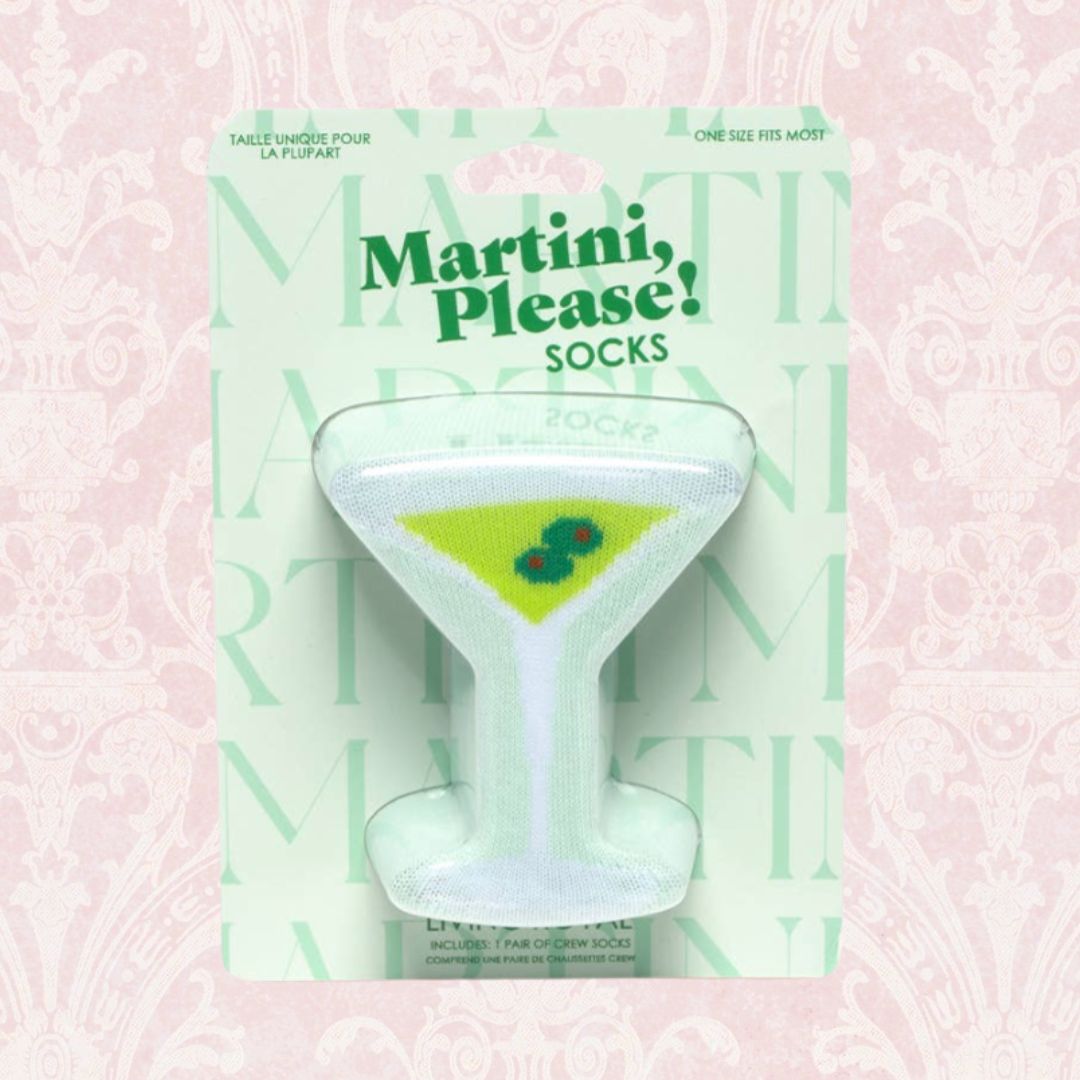 Martini 3D Packaged Crew Socks