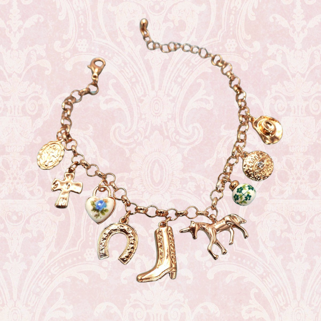 Gold Western Charm Bracelet
