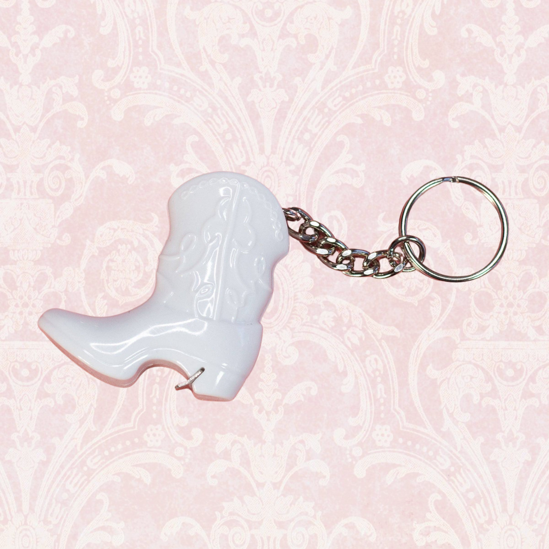 Boot Bottle Opener Keychain- White