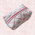 Pink Bow Print Make Up Bag