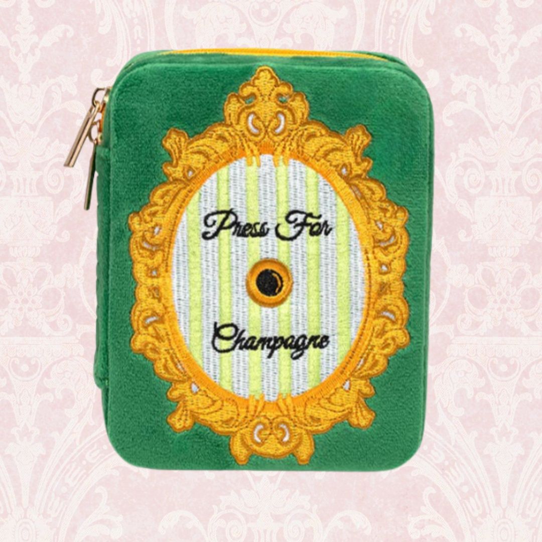Press For Champagne Velvet Jewelry Zip Case