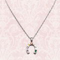 Horseshoe Charm Necklace Silver